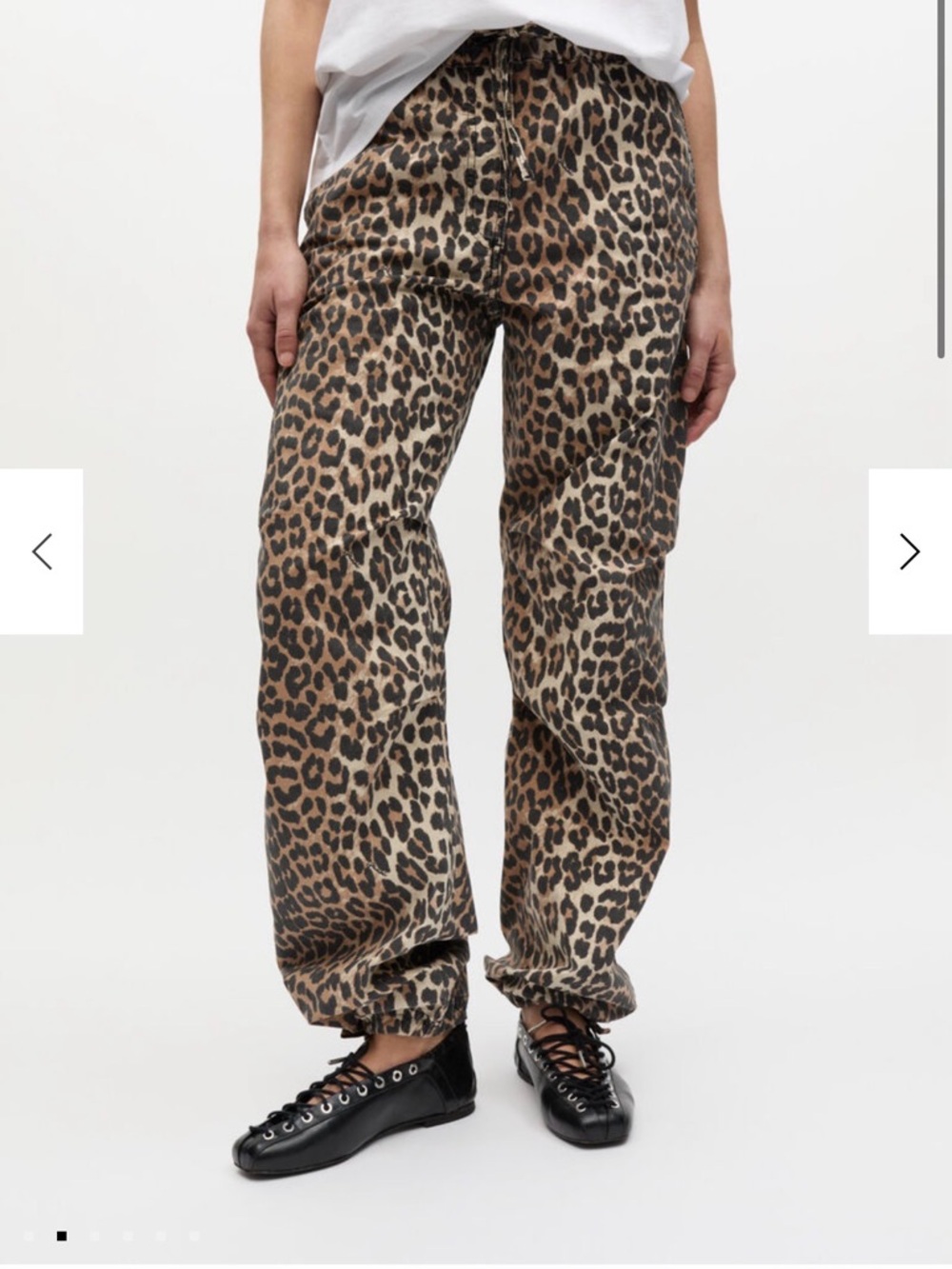 NWT GANNI leopard print draw string pants size 8